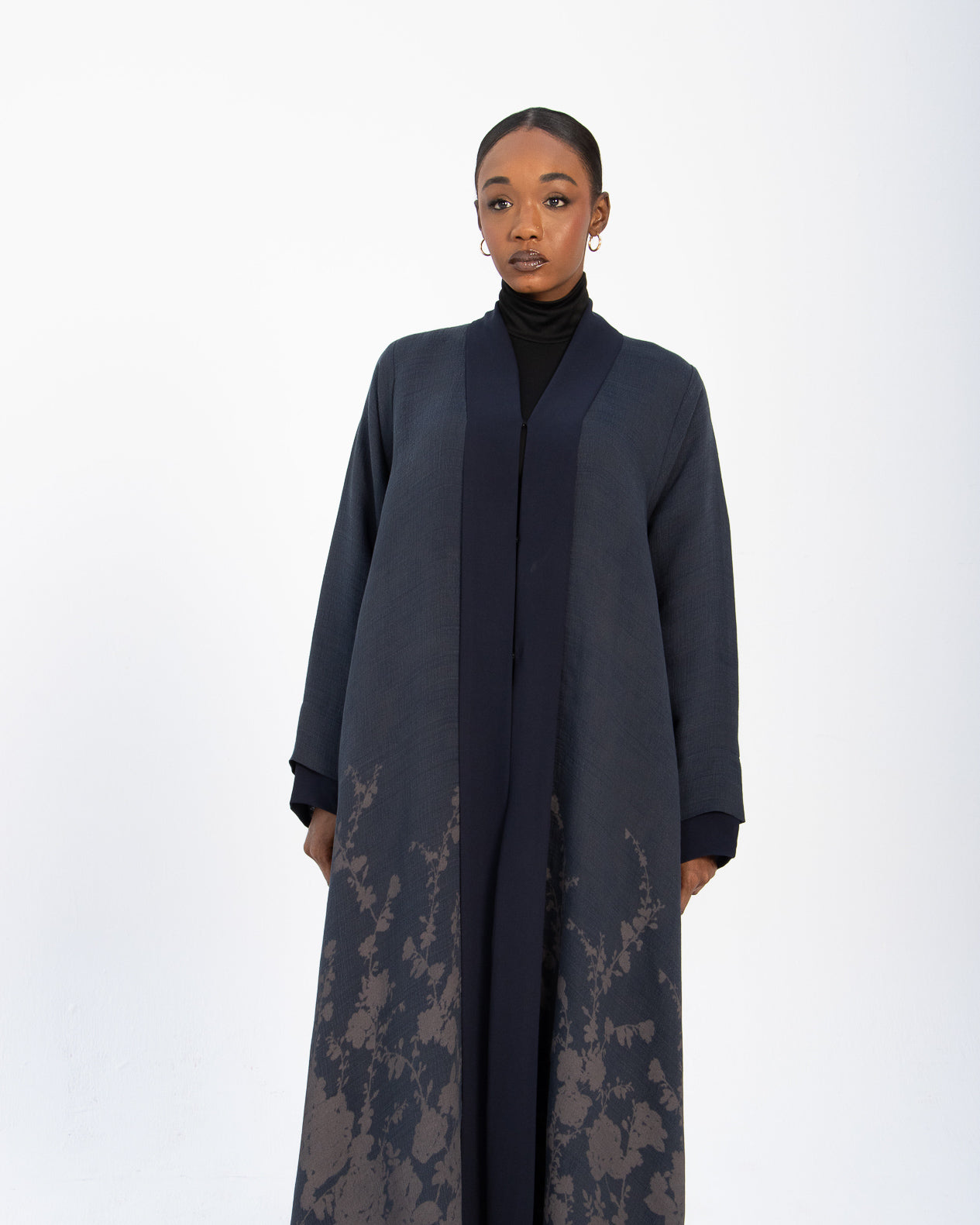 Noir Bloom Abaya - Navy
